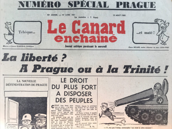 N° 2495 bis du Canard Enchaîné -  22 Août 1968