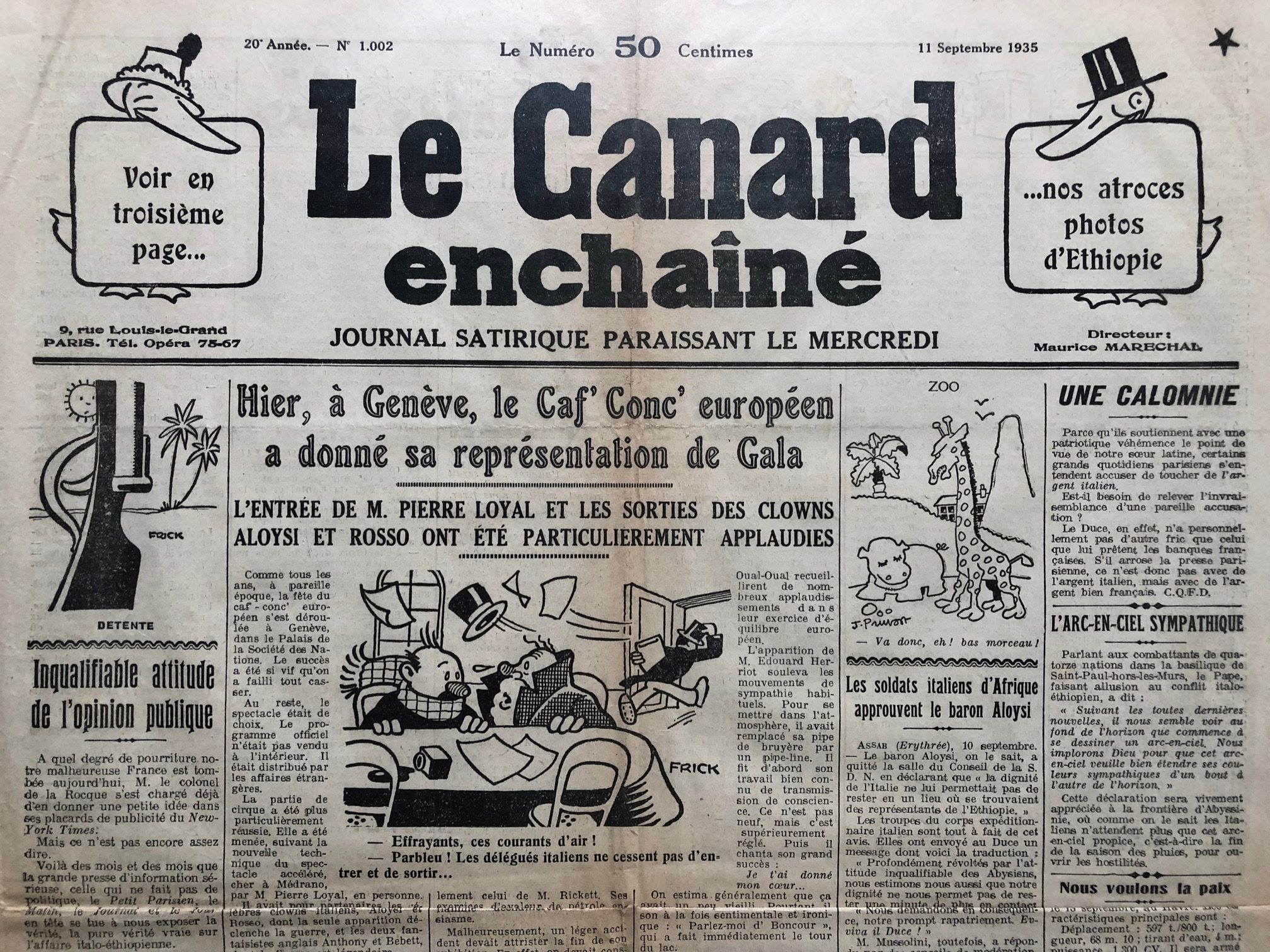 Couac ! | Acheter un Canard | Vente d'Anciens Journaux du Canard Enchaîné. Des Journaux Satiriques de Collection, Historiques & Authentiques de 1916 à 2004 ! | 1002 2
