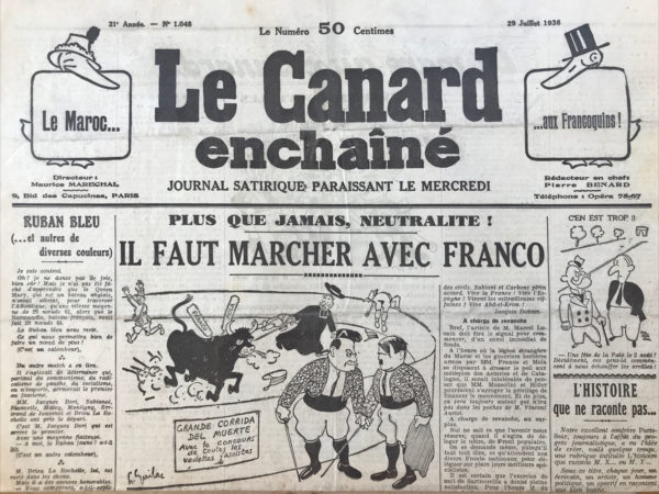 N° 1048 du Canard Enchaîné -  29 Juillet 1936