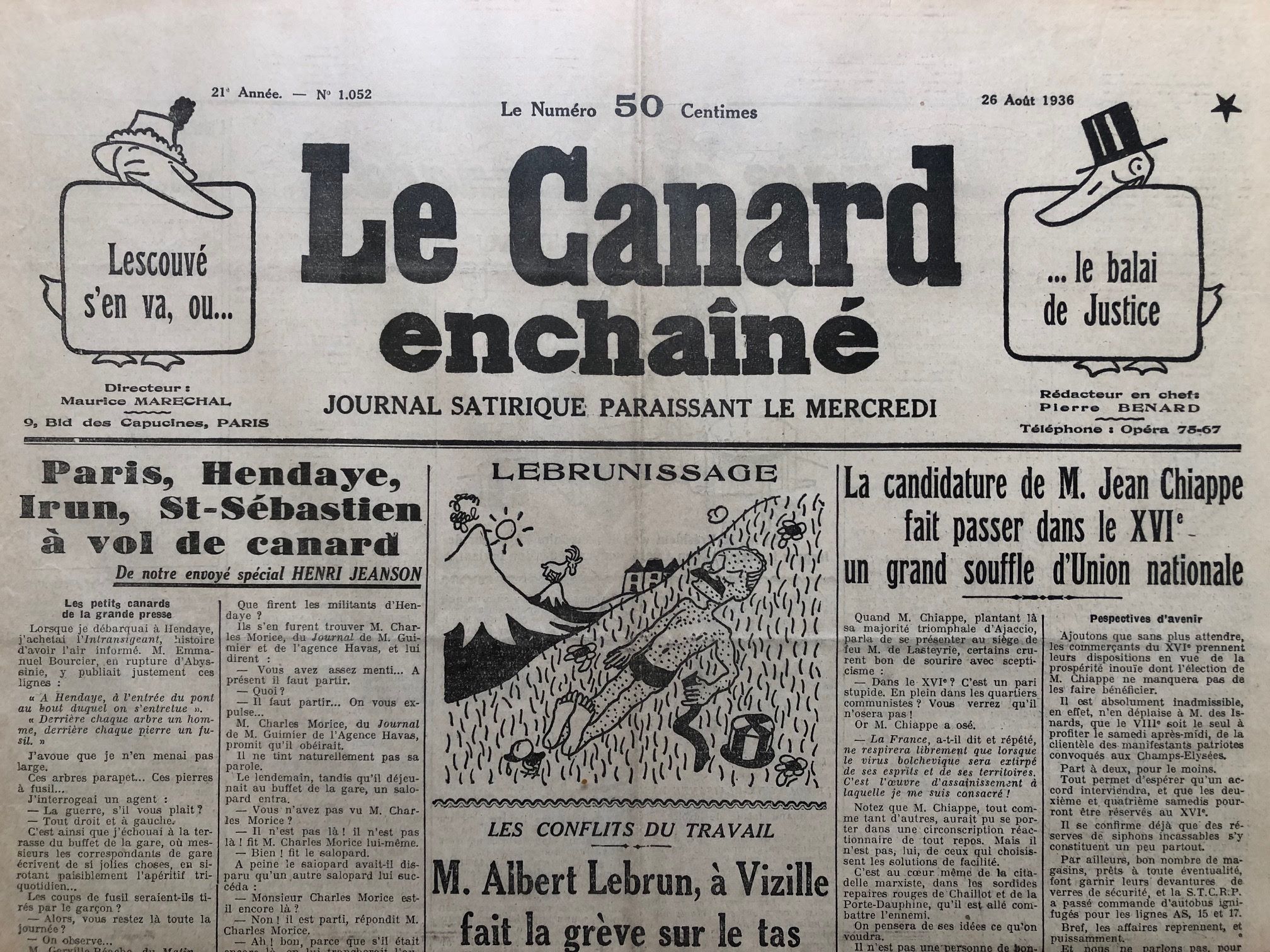 Couac ! | Acheter un Canard | Vente d'Anciens Journaux du Canard Enchaîné. Des Journaux Satiriques de Collection, Historiques & Authentiques de 1916 à 2004 ! | 1052 2