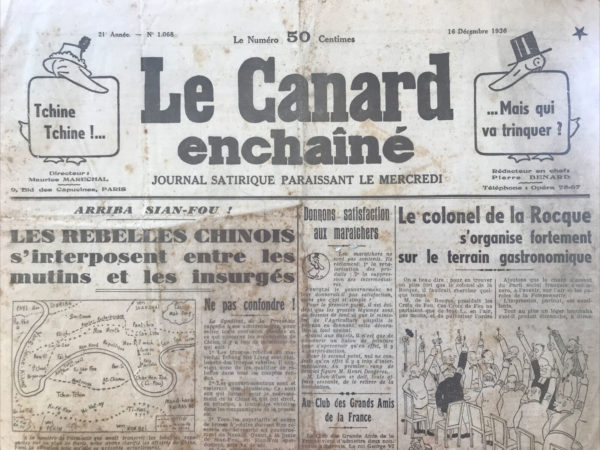 N° 1068 du Canard Enchaîné -  16 Décembre 1936