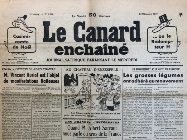 N° 1069 du Canard Enchaîné -  23 Décembre 1936
