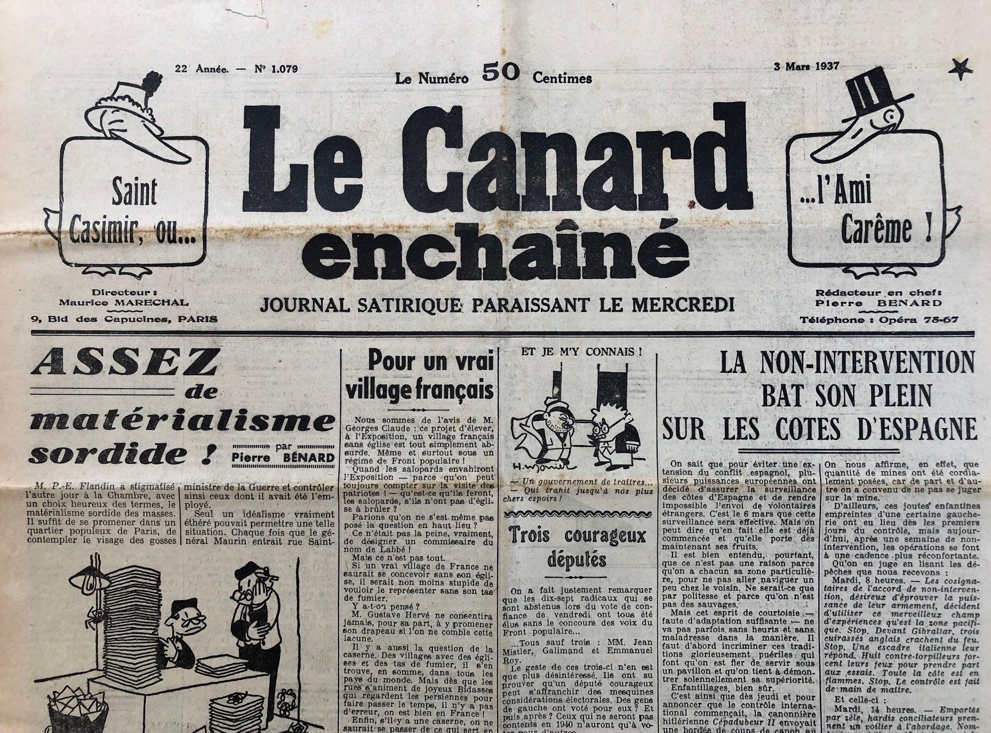 Couac ! | Acheter un Canard | Vente d'Anciens Journaux du Canard Enchaîné. Des Journaux Satiriques de Collection, Historiques & Authentiques de 1916 à 2004 ! | 1079 1