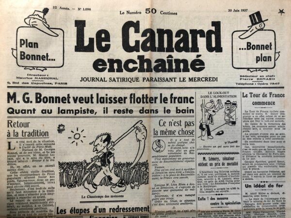 N° 1096 du Canard Enchaîné -  30 Juin 1937