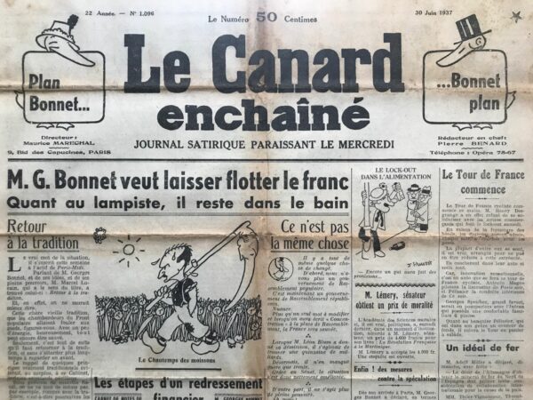 N° 1096 du Canard Enchaîné -  30 Juin 1937