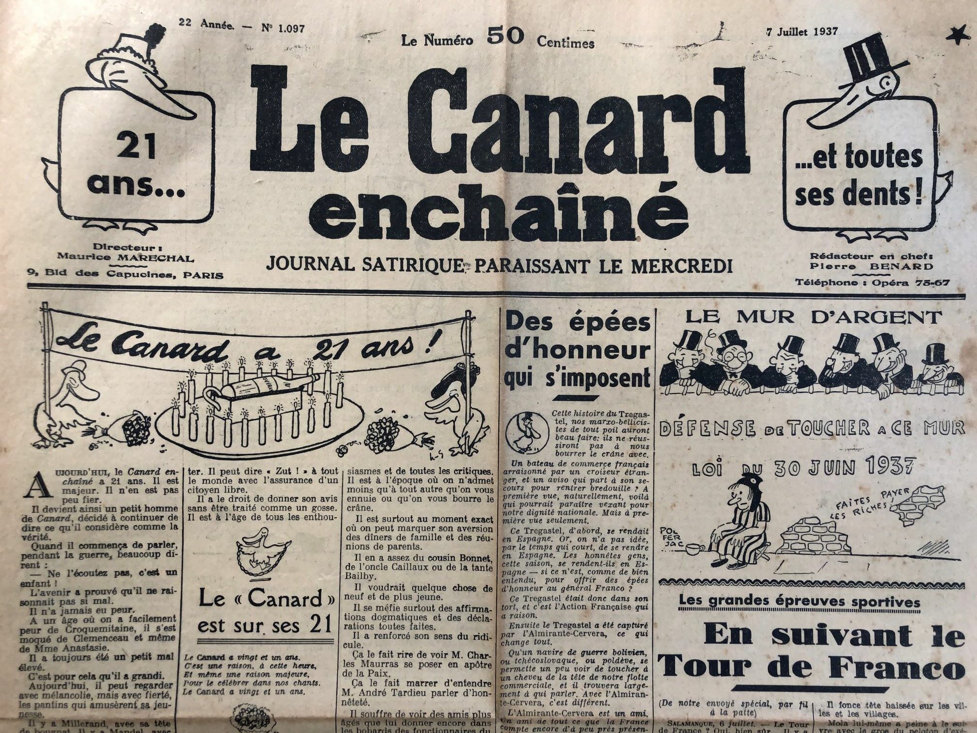 Couac ! | Acheter un Canard | Vente d'Anciens Journaux du Canard Enchaîné. Des Journaux Satiriques de Collection, Historiques & Authentiques de 1916 à 2004 ! | 1097 1 rotated