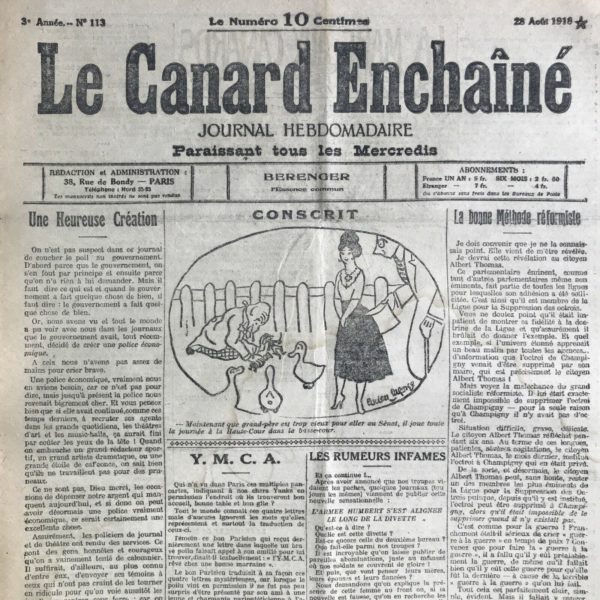 N° 113 du Canard Enchaîné -  28 Août 1918