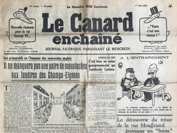 N° 1144 du Canard Enchaîné -  1 Juin 1938