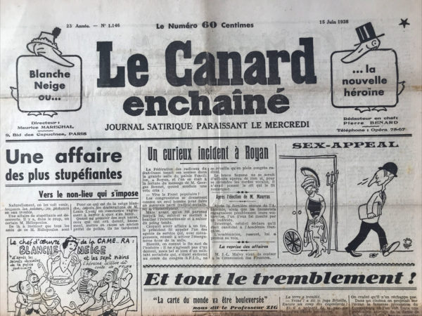 N° 1146 du Canard Enchaîné -  15 Juin 1938