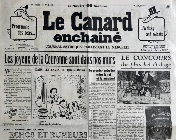 N° 1151 du Canard Enchaîné -  20 Juillet 1938