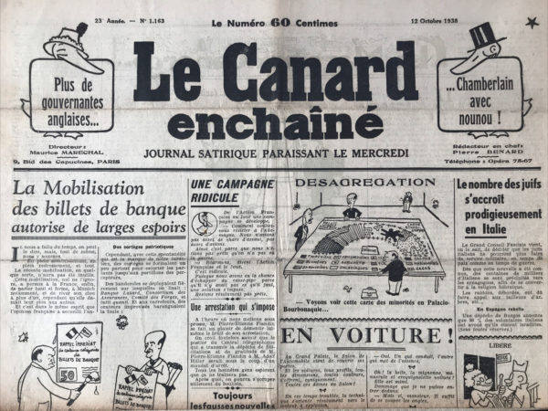 N° 1163 du Canard Enchaîné -  12 Octobre 1938