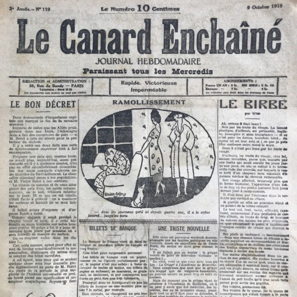 N° 119 du Canard Enchaîné -  9 Octobre 1918