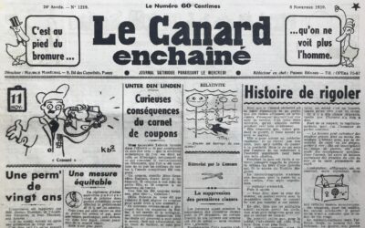 N° 1219 du Canard Enchaîné –  8 Novembre 1939