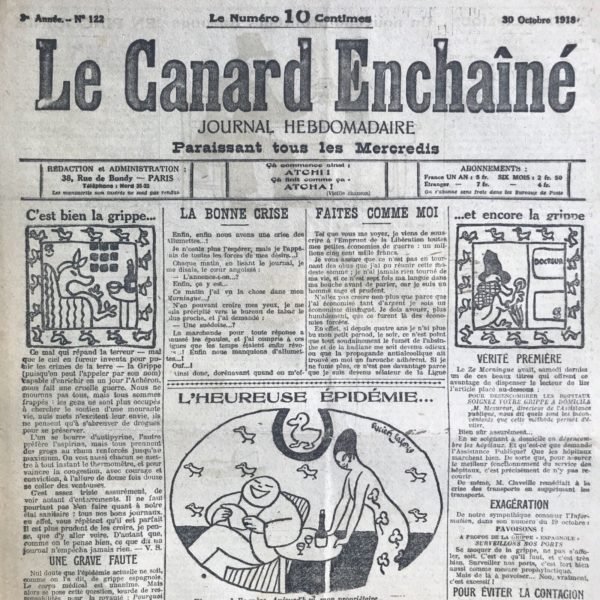 N° 122 du Canard Enchaîné -  30 Octobre 1918