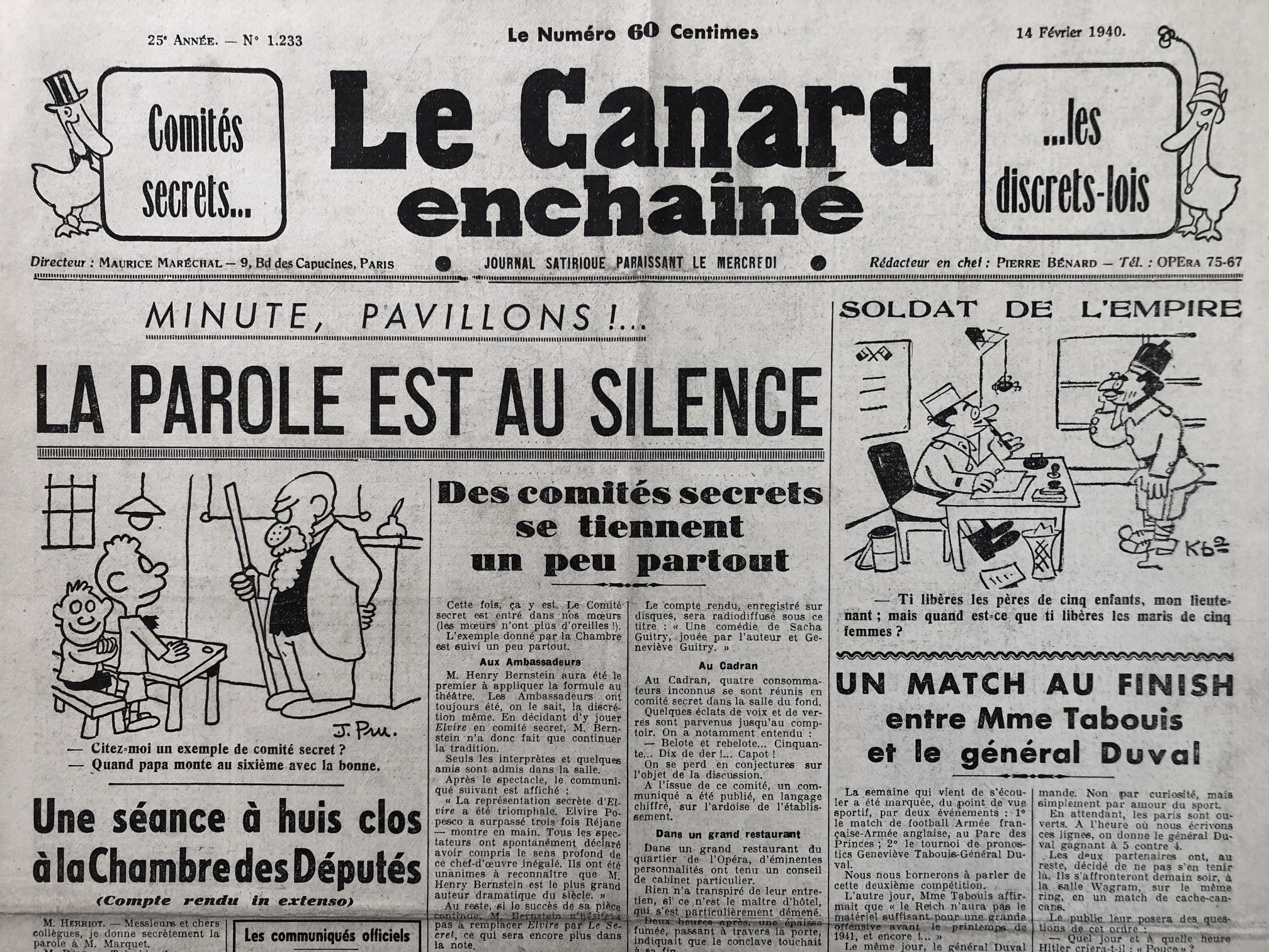 Couac ! | Acheter un Canard | Vente d'Anciens Journaux du Canard Enchaîné. Des Journaux Satiriques de Collection, Historiques & Authentiques de 1916 à 2004 ! | 1233 1
