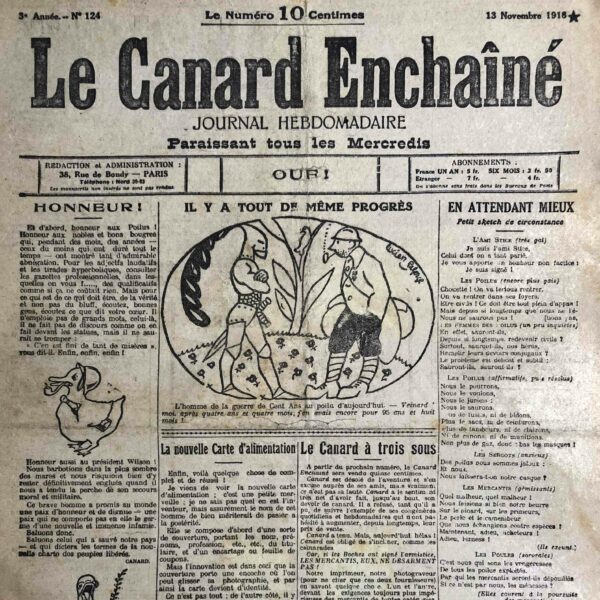 N° 124 du Canard Enchaîné -  13 Novembre 1918