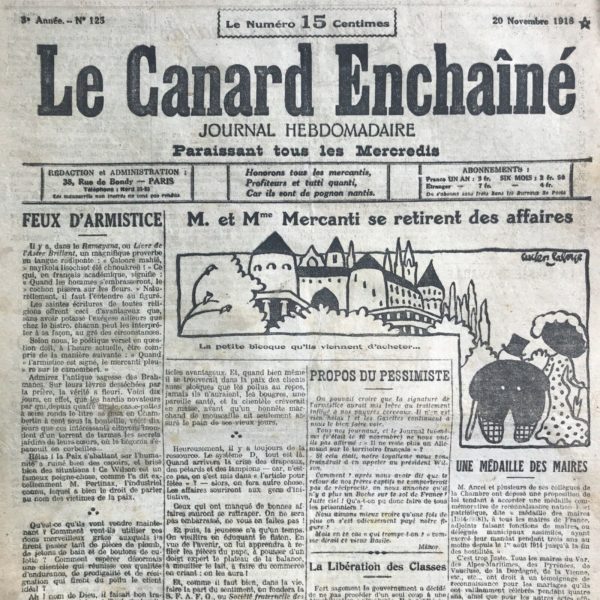N° 125 du Canard Enchaîné -  20 Novembre 1918