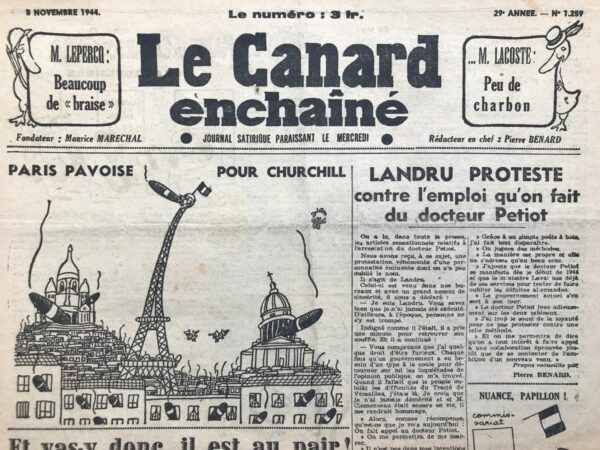 N° 1259 du Canard Enchaîné -  8 Novembre 1944