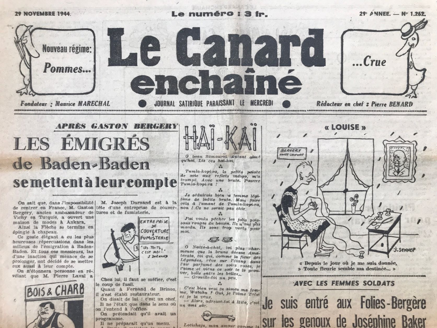 Couac ! | Acheter un Canard | Vente d'Anciens Journaux du Canard Enchaîné. Des Journaux Satiriques de Collection, Historiques & Authentiques de 1916 à 2004 ! | 1262