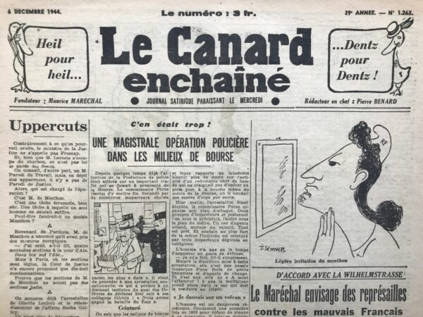 N° 1263 du Canard Enchaîné -  6 Décembre 1944