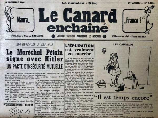 N° 1264 du Canard Enchaîné -  13 Décembre 1944