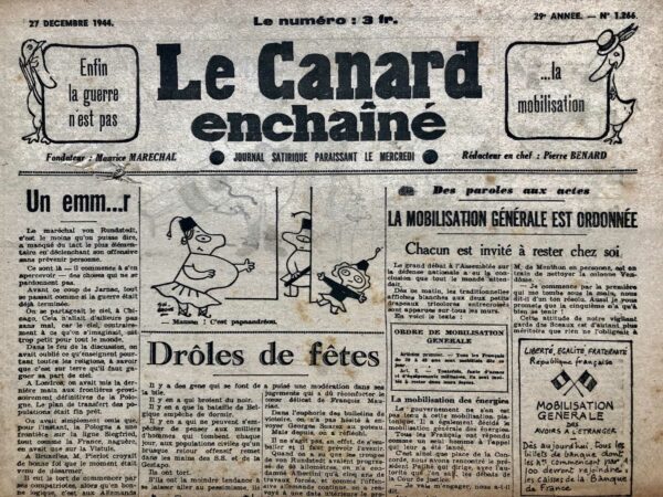N° 1266 du Canard Enchaîné -  27 Décembre 1944