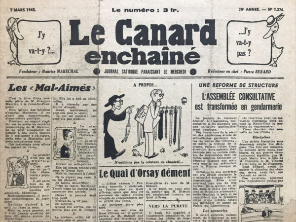 N° 1276 du Canard Enchaîné -  7 Mars 1945