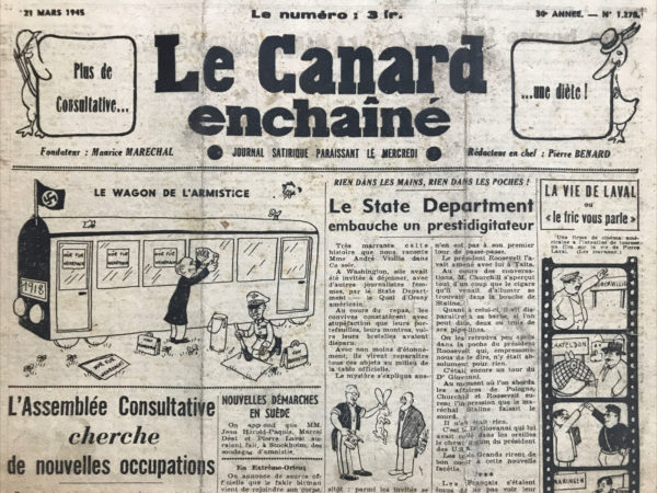 N° 1278 du Canard Enchaîné -  21 Mars 1945