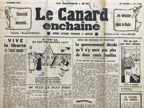 N° 1279 du Canard Enchaîné -  28 Mars 1945