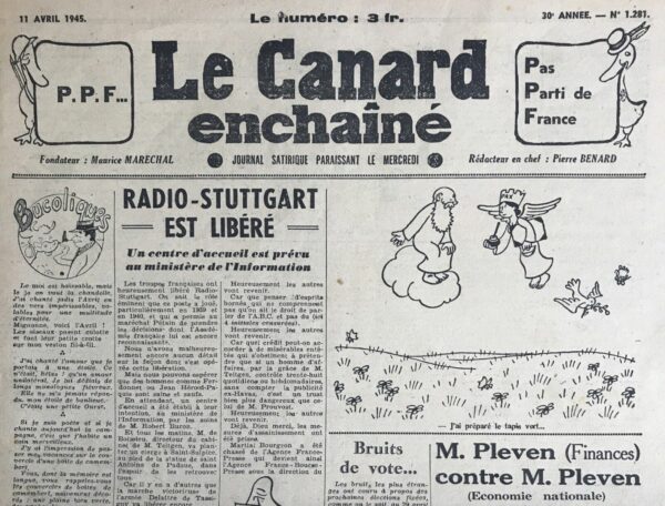 N° 1281 du Canard Enchaîné -  11 Avril 1945