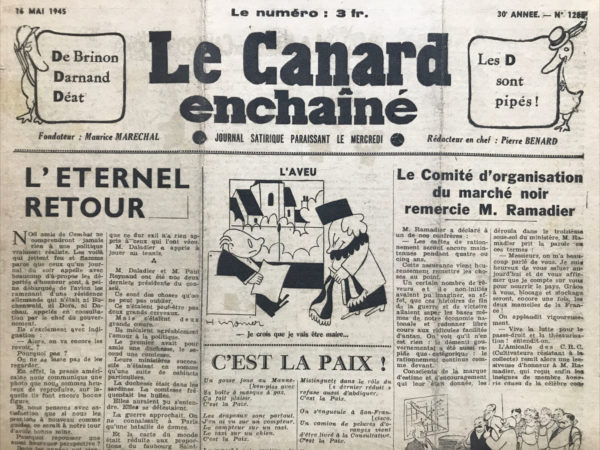 N° 1286 du Canard Enchaîné -  16 Mai 1945