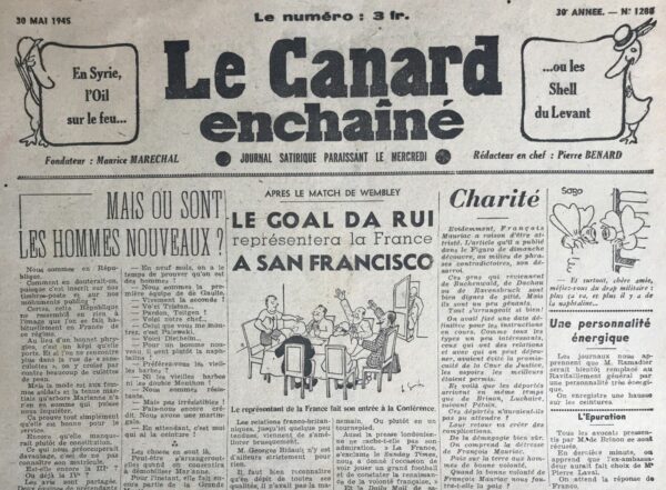 N° 1288 du Canard Enchaîné -  30 Mai 1945