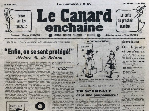 N° 1290 du Canard Enchaîné -  13 Juin 1945