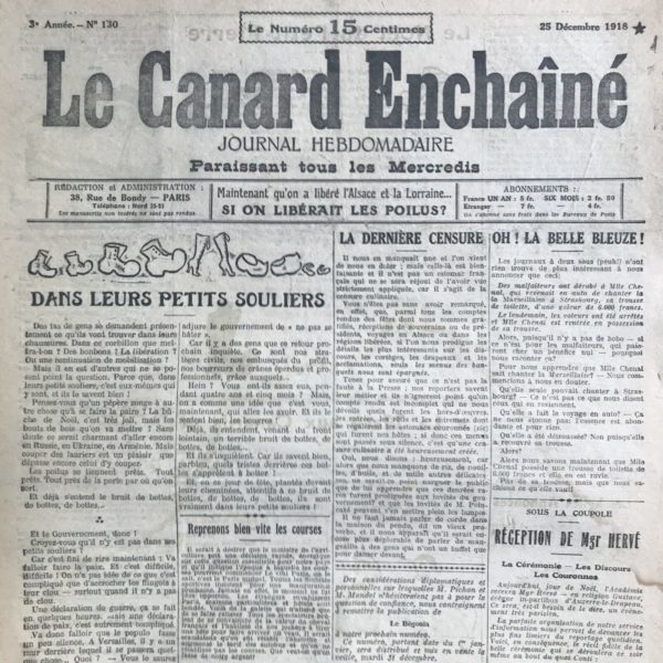N° 130 du Canard Enchaîné -  25 Décembre 1918