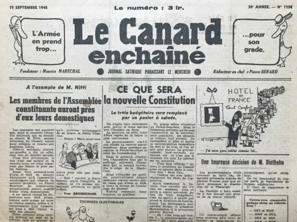 N° 1304 du Canard Enchaîné -  19 Septembre 1945