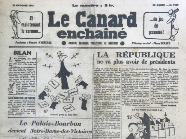N° 1309 du Canard Enchaîné -  24 Octobre 1945