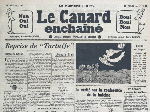 N° 1317 du Canard Enchaîné -  19 Décembre 1945