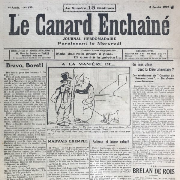 N° 132 du Canard Enchaîné -  8 Janvier 1919