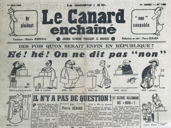 N° 1336 du Canard Enchaîné -  1 Mai 1946