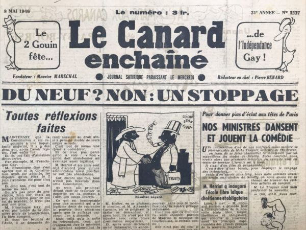 N° 1337 du Canard Enchaîné -  8 Mai 1946