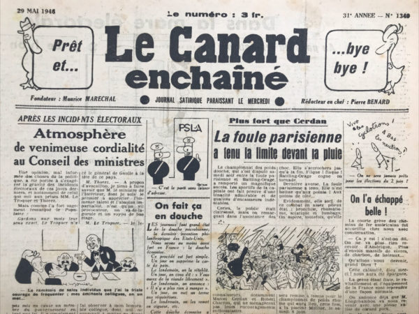 N° 1340 du Canard Enchaîné -  29 Mai 1946