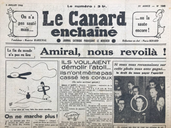 N° 1345 du Canard Enchaîné -  3 Juillet 1946