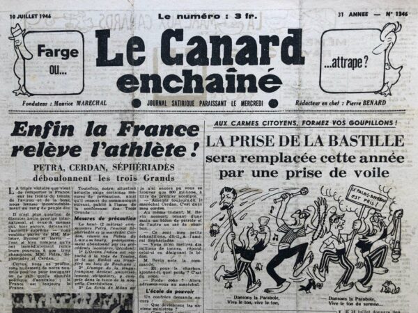 N° 1346 du Canard Enchaîné -  10 Juillet 1946