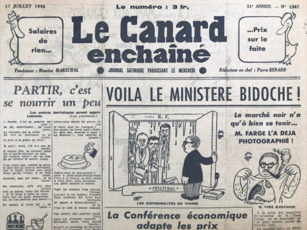 N° 1347 du Canard Enchaîné -  17 Juillet 1946