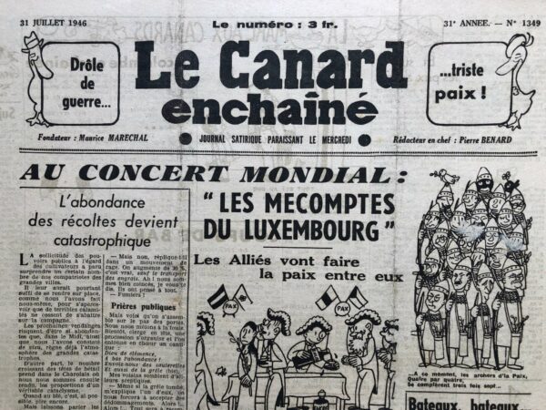 N° 1349 du Canard Enchaîné -  31 Juillet 1946