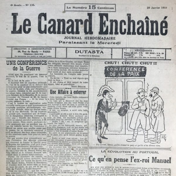 N° 135 du Canard Enchaîné -  29 Janvier 1919
