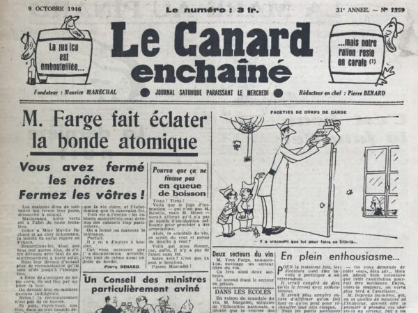 N° 1359 du Canard Enchaîné -  9 Octobre 1946