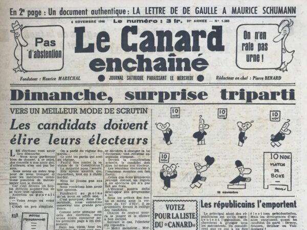 N° 1363 du Canard Enchaîné -  6 Novembre 1946