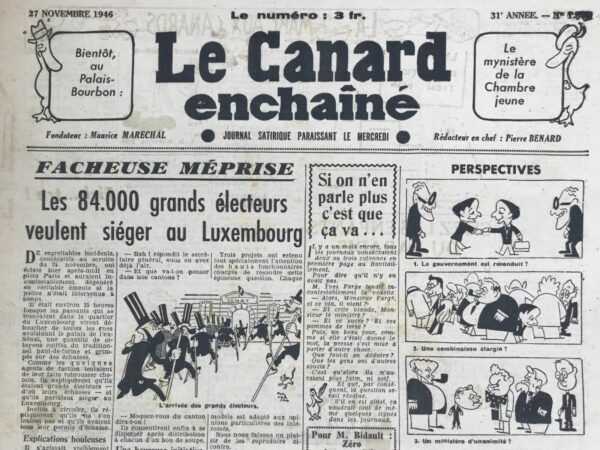 N° 1366 du Canard Enchaîné -  27 Novembre 1946