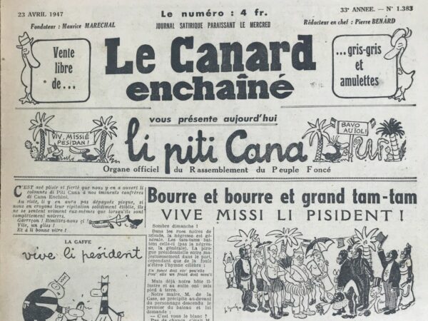 N° 1383 du Canard Enchaîné -  23 Avril 1947